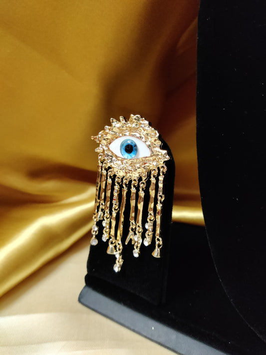 evil eye chandelier earring