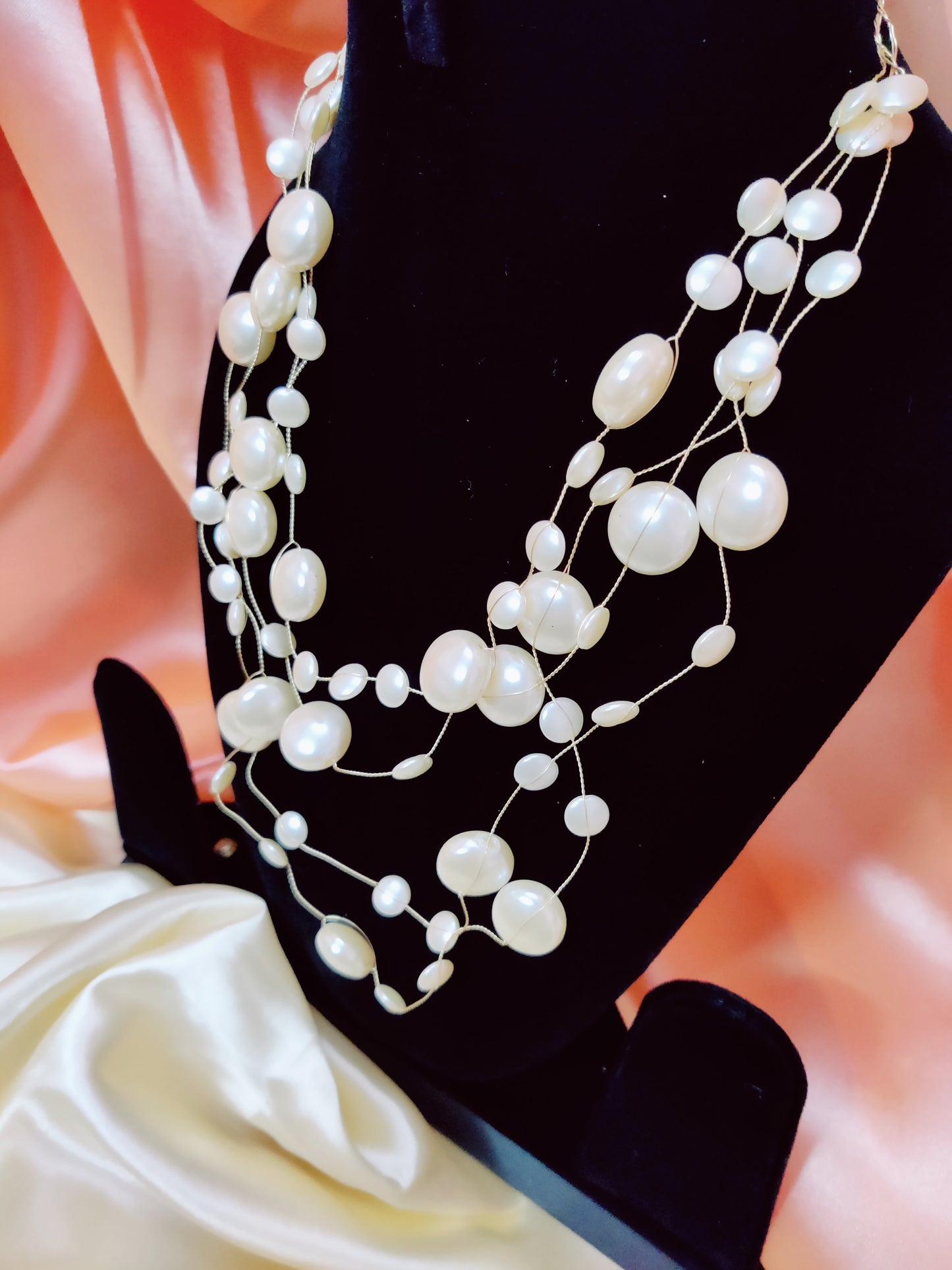 contemporary multistrand pearl neckpiece