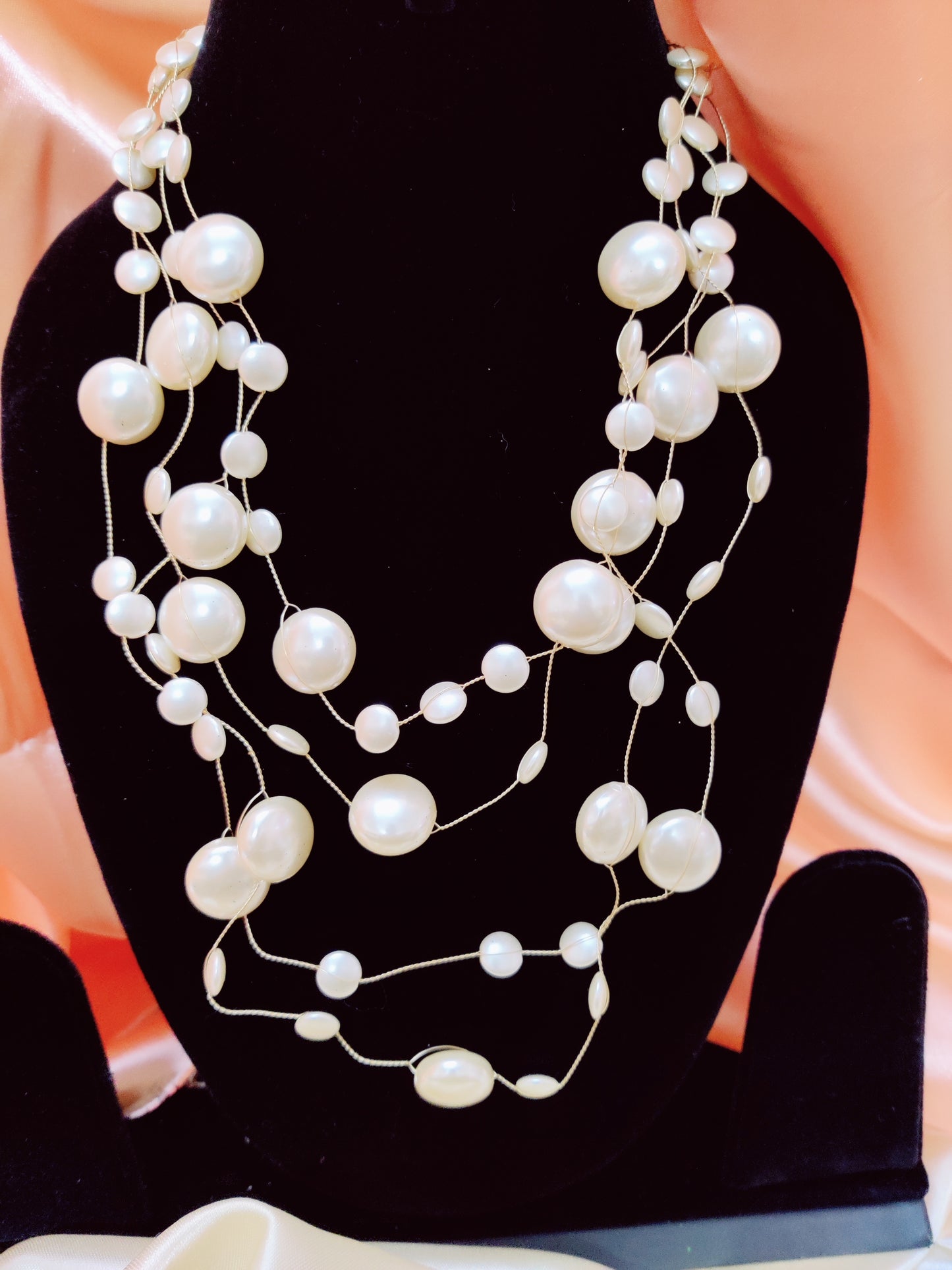 contemporary multistrand pearl neckpiece